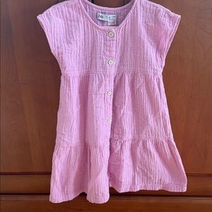 Zara Pink Tiered Button-Front Girls Dress